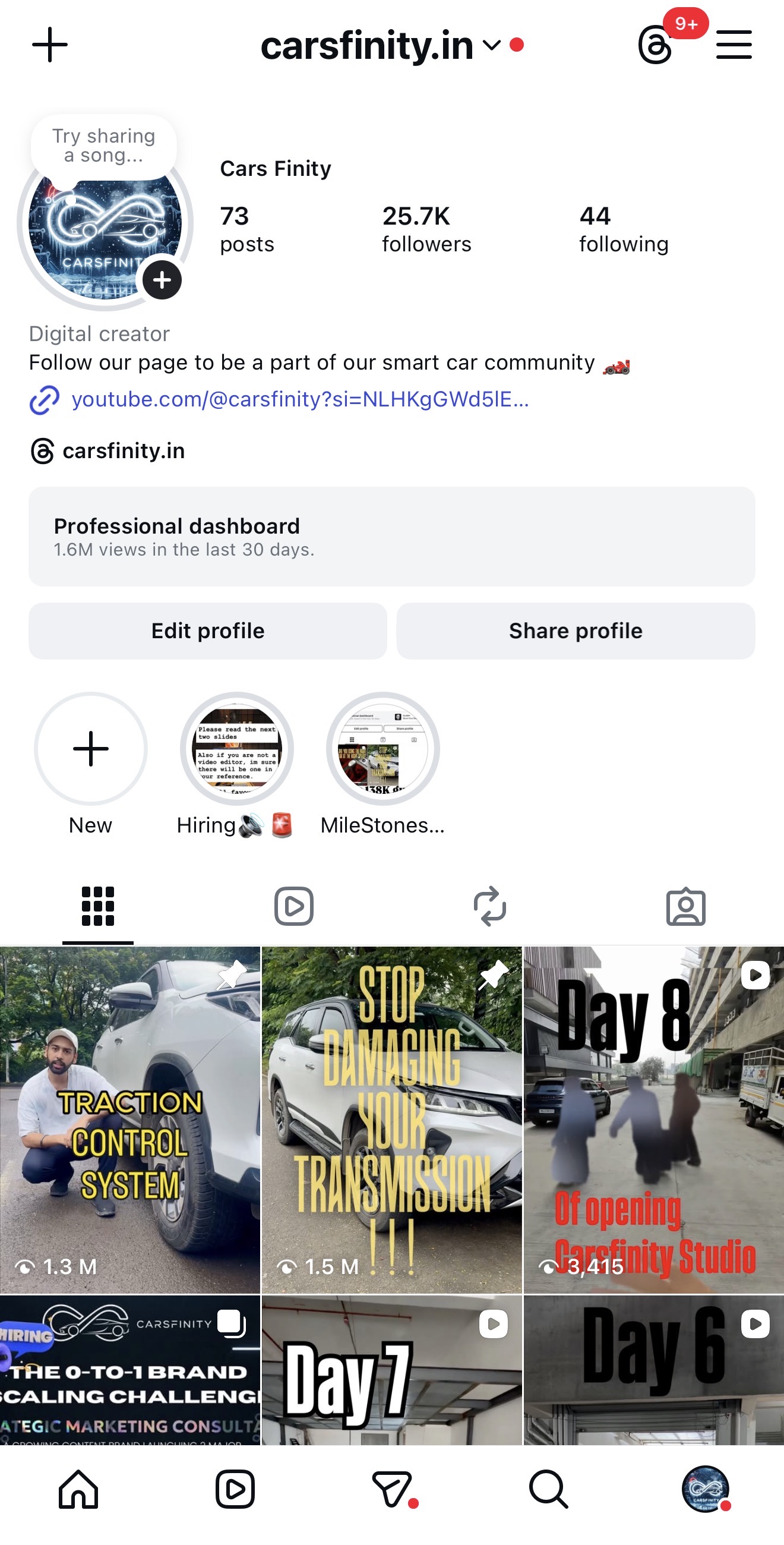 CarsFinity Instagram